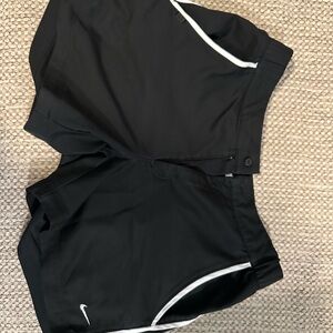 Nike Women's Black and White Athletic Shorts